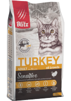 Blitz (Блиц) Sensitive Turkey Adult Cat All Breeds корм для взрослых кошек всех пород с ягненком