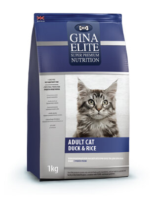  GINA ELITE Adult Cat Duck &amp; Rice (для взрослых кошек утка и рис) Полнорационный корм супер премиум класса для взрослых кошек.