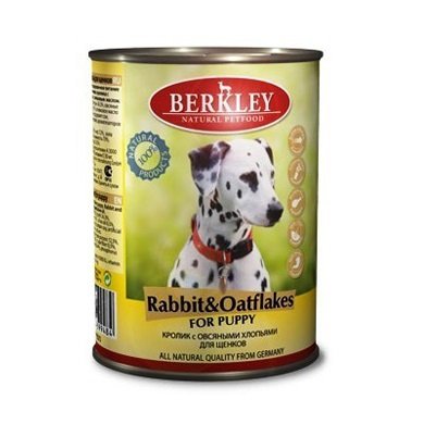 Berkley / Беркли консервы для щенков с кроликом и овсянкой 