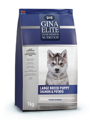 GINA ELITE Large Puppy Полнорационный корм супер премиум класса для щенков крупных пород с лососем и картофелем.