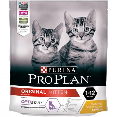 PRO PLAN  KITTEN  корм для котят с курицей Полнорационное питание и защита для котят от 1 до 12 месяцев