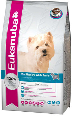 Eukanuba Dog Adult для собак породы вест-хайленд-уайт-терьер с курицей  2,5 кг Взрослых собак породы вест-хайленд-уайт-терьер (старше одного года)