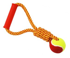 Канат/Грейфер №1 игрушка для собак веревка плетеная с мячом и ручкой, 30см 