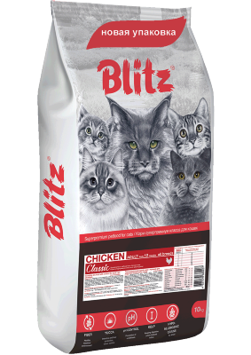 Blitz (Блиц) Chicken Adult Cats All Breeds корм для кошек всех пород с курицей  