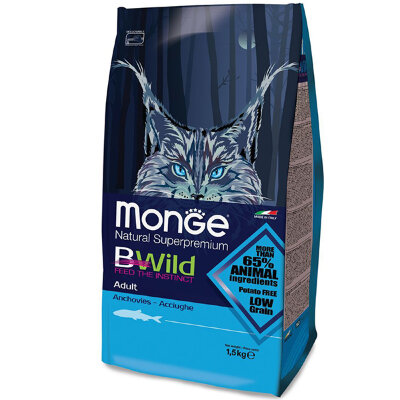 Monge (Монж) bwild cat anchovies корм для взрослых кошек с анчоусами 