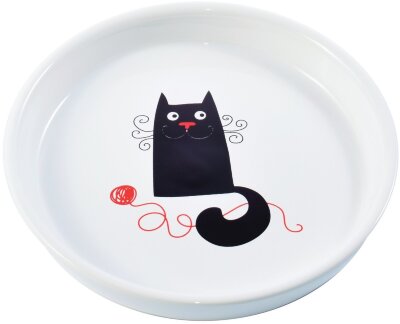 КерамикАрт Миска для кошек &quot;Черный кот&quot;, 210 мл 