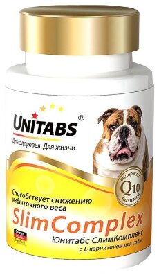 Unitabs (Юнитабс) SlimComplex с Q10 для собак с избыточной массой тела с целью ее снижения, 100 табл. 