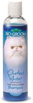 Bio-Groom Purrfect White Shampoo шампунь для кошек, повышает яркость окраса 237 мл Purrfect White - нераздражающий высококачественный шампунь, специально разработанный для кошек белых и светлых окрасов.