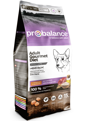  ProBalance (ПроБаланс) Gourmet Diet Adult Beef &amp; Rabbit корм для взрослых собак всех пород Корм для взрослых собак всех пород с говядиной и кроликом