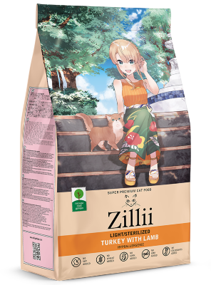 Zillii / Зилли LIGHT/STERILIZED Для взрослых кошек, страдающих лишним весом и стерилизованных с индейкой и ягненком  