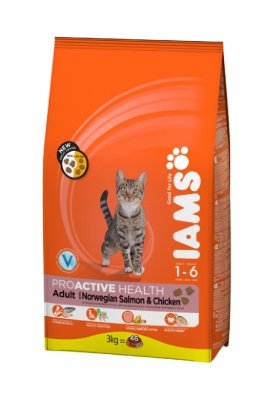 Iams ProActive Health Adult с лососем 1,5 кг Для взрослых кошек от 1 до 7 лет