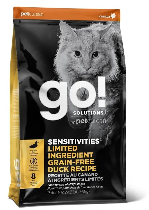 GO! беззерновой корм Гоу для котят и кошек с чувствительным пищеварением со  свежей уткой
